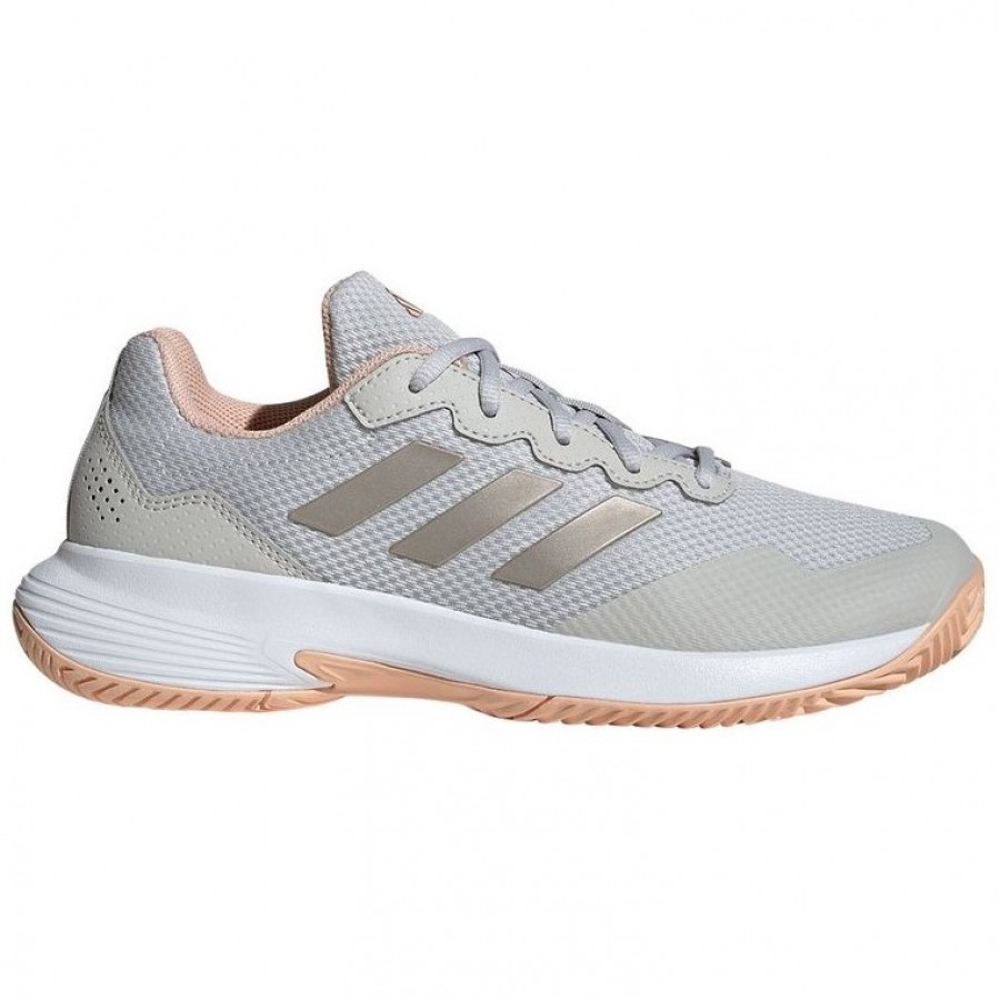Adidas Gamecourt 2.0 Metallic Grey Coral Sneakers Donna