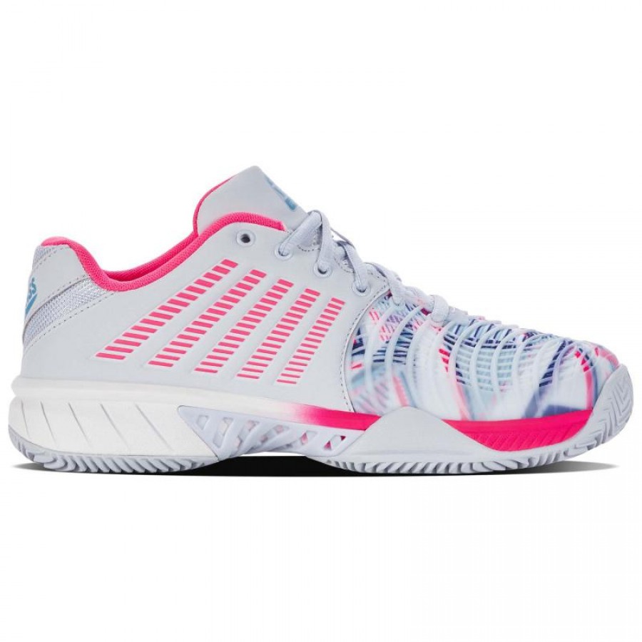 Zapatillas Kswiss Express Light 3 HB Padel Gris Blanco Rosa Neon Mujer  Offerta + Economico