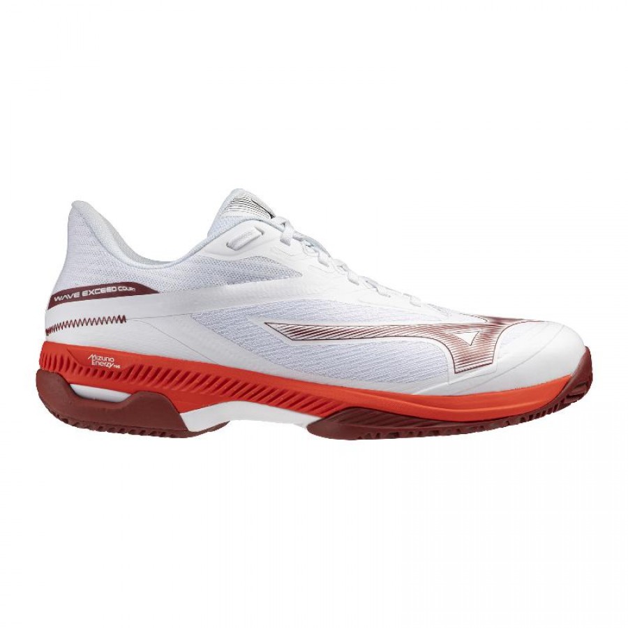 Mizuno Wave Exceed Court Clay White Red Sneakers