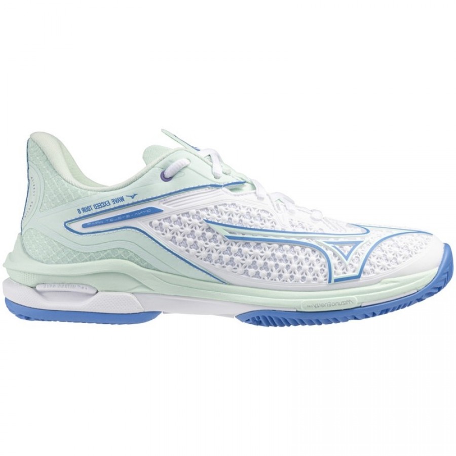 Sneakers Mizuno Wave Exceed Tour 6 Bianco Blu Donna - TERRA BATTUTA  Offerta + Economico